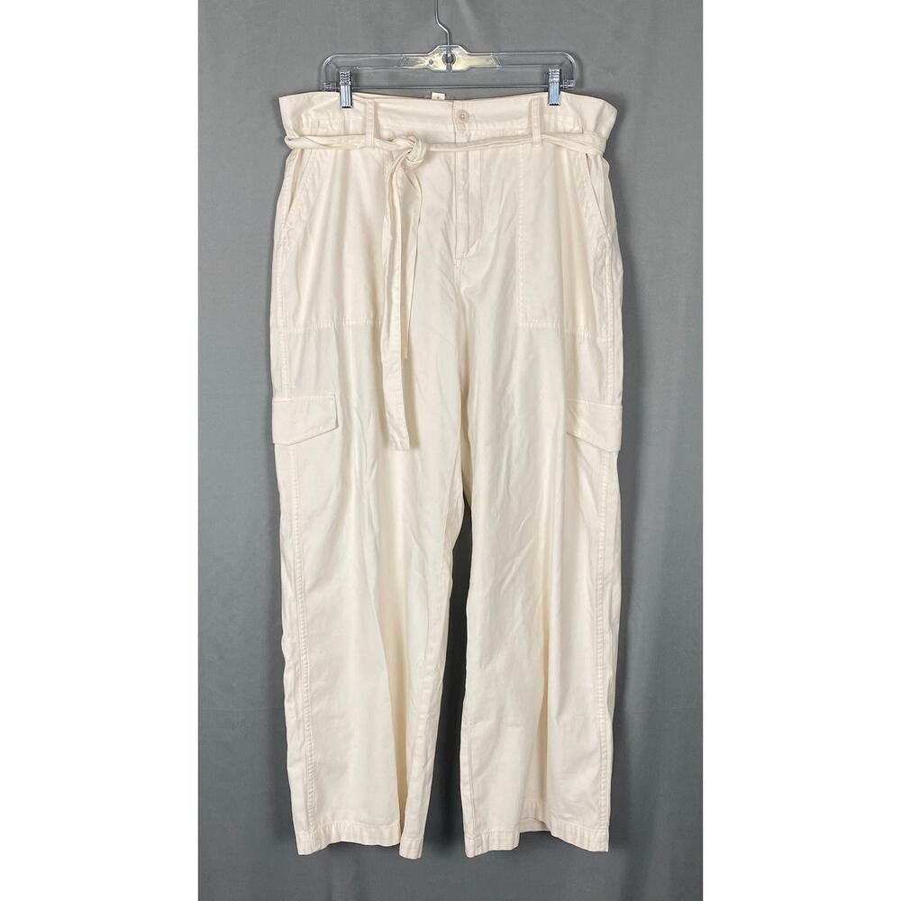 Madewell Pants Women 33 Cream Griff Superwide Leg Cargo 90s NWT FLAW NO076
